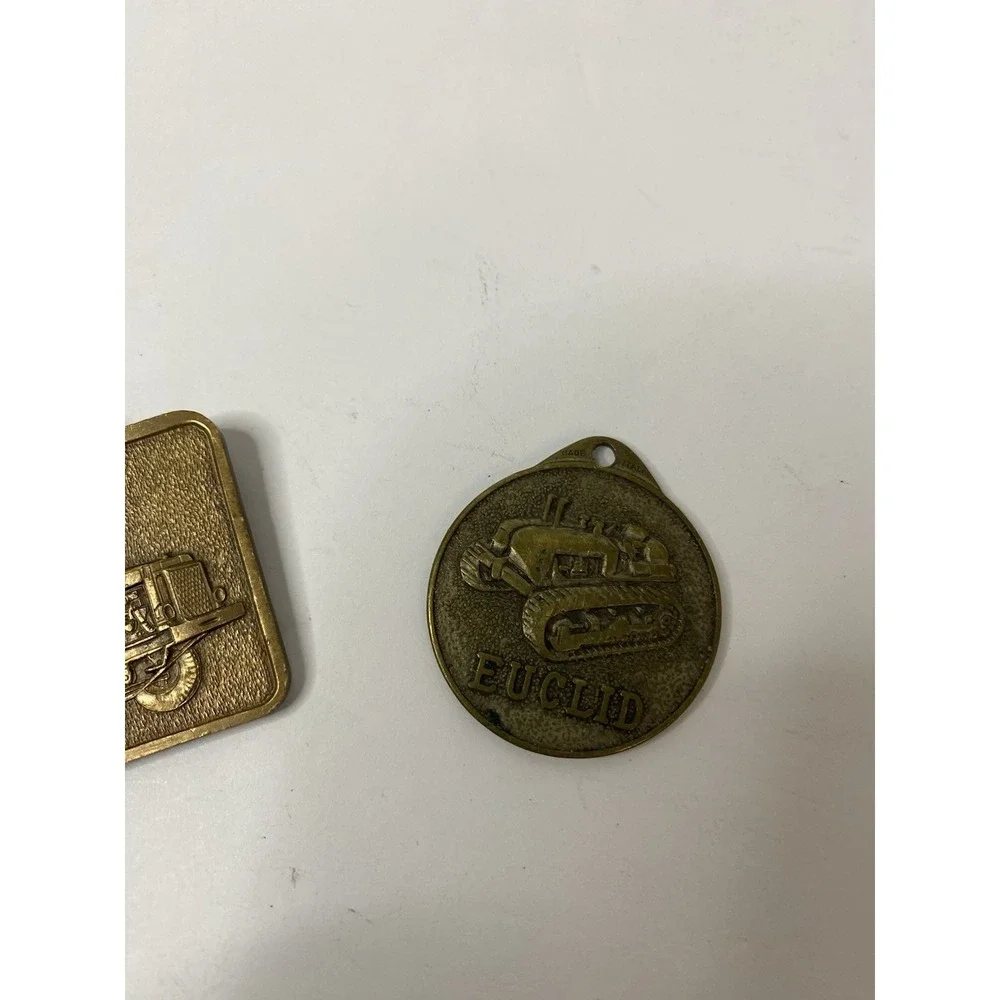 Euclid Construction Dump Truck Watch Fob Keychain Advertising Promo Lot Of 2‎